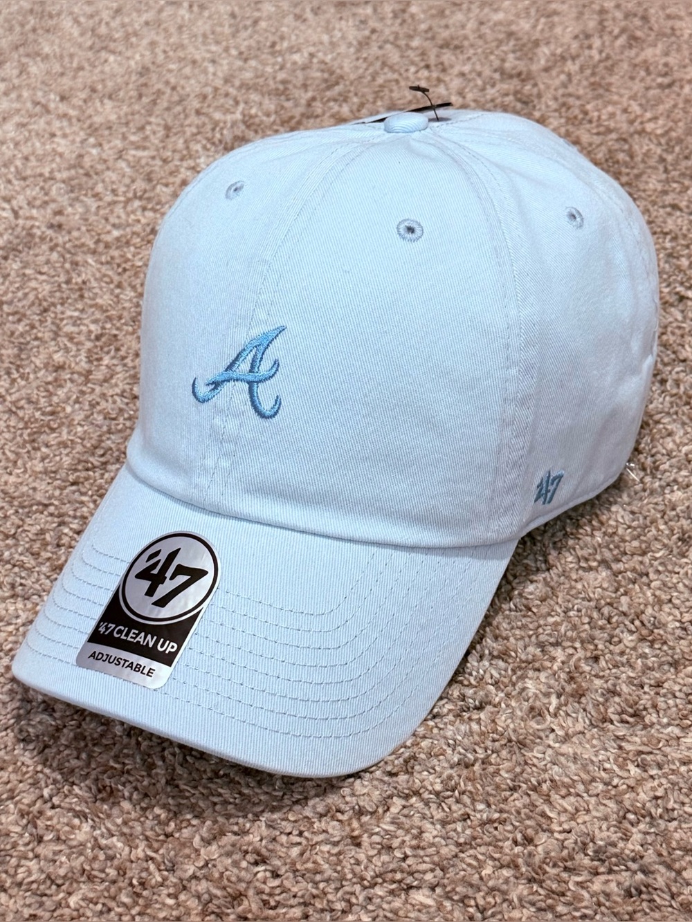 NEW 47 Brand Atlanta Braves Base Runner Baby Blue Clean Up Hat